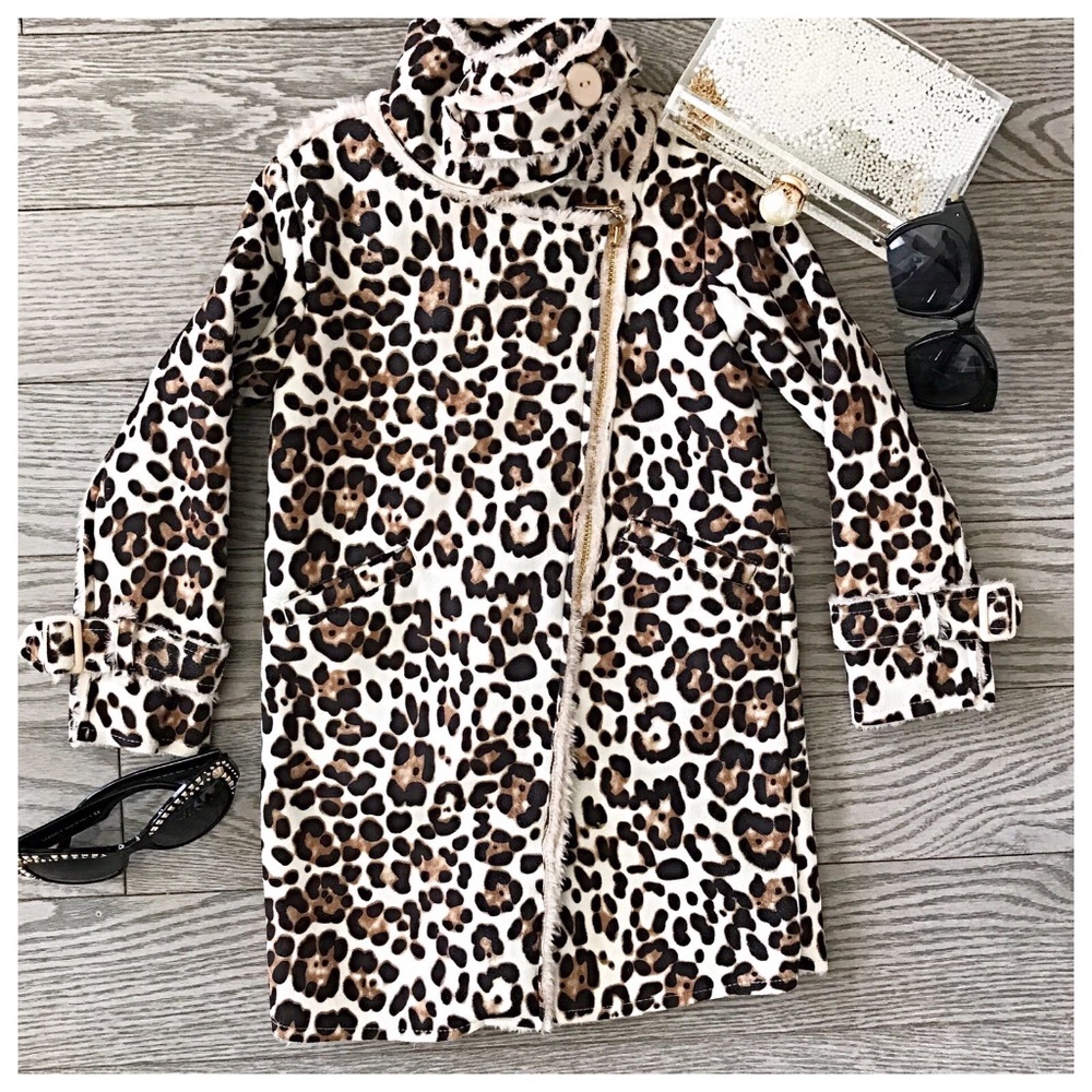 kids/ girls leopard coat/ jacket NWT Blu brand